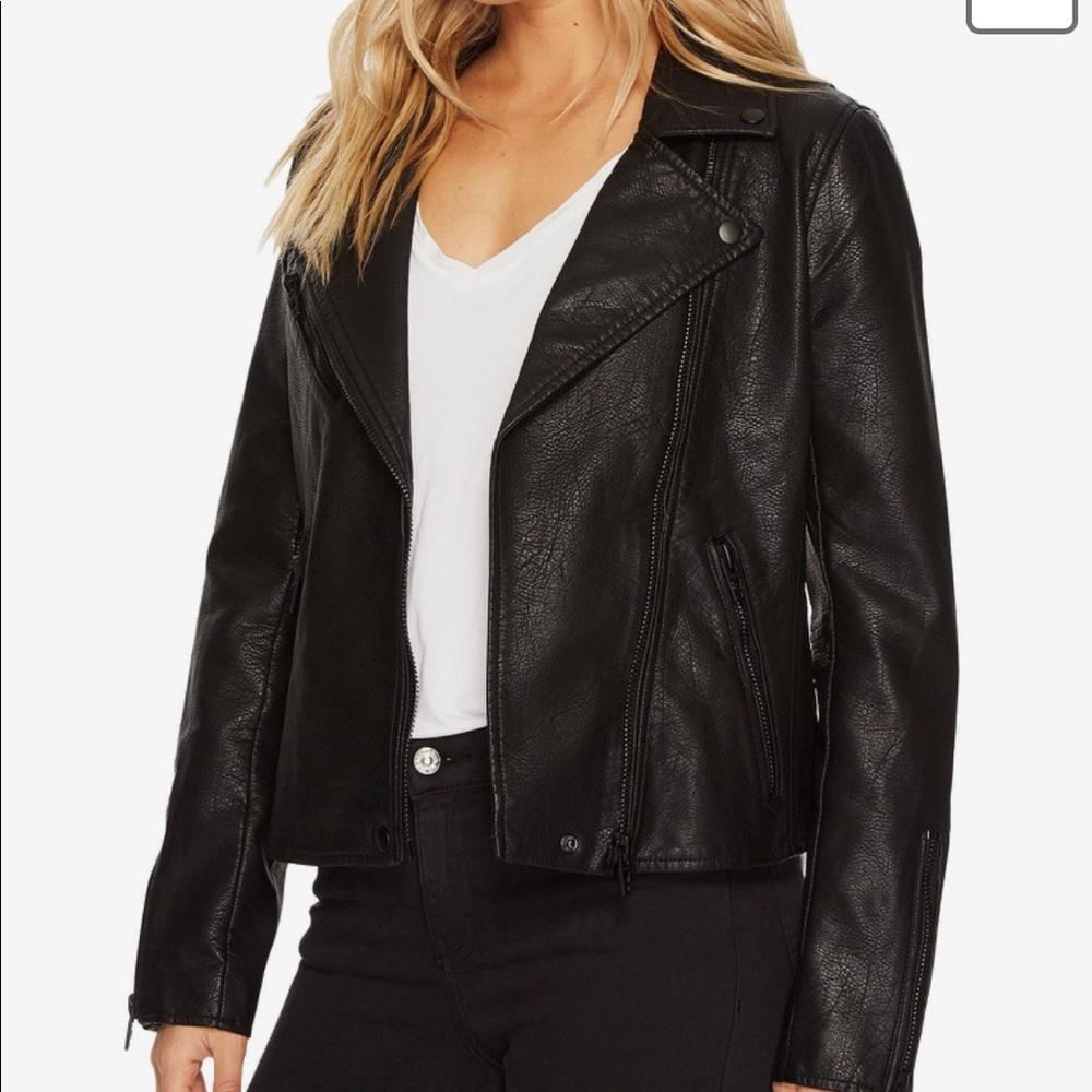 vegan leather moto jacket